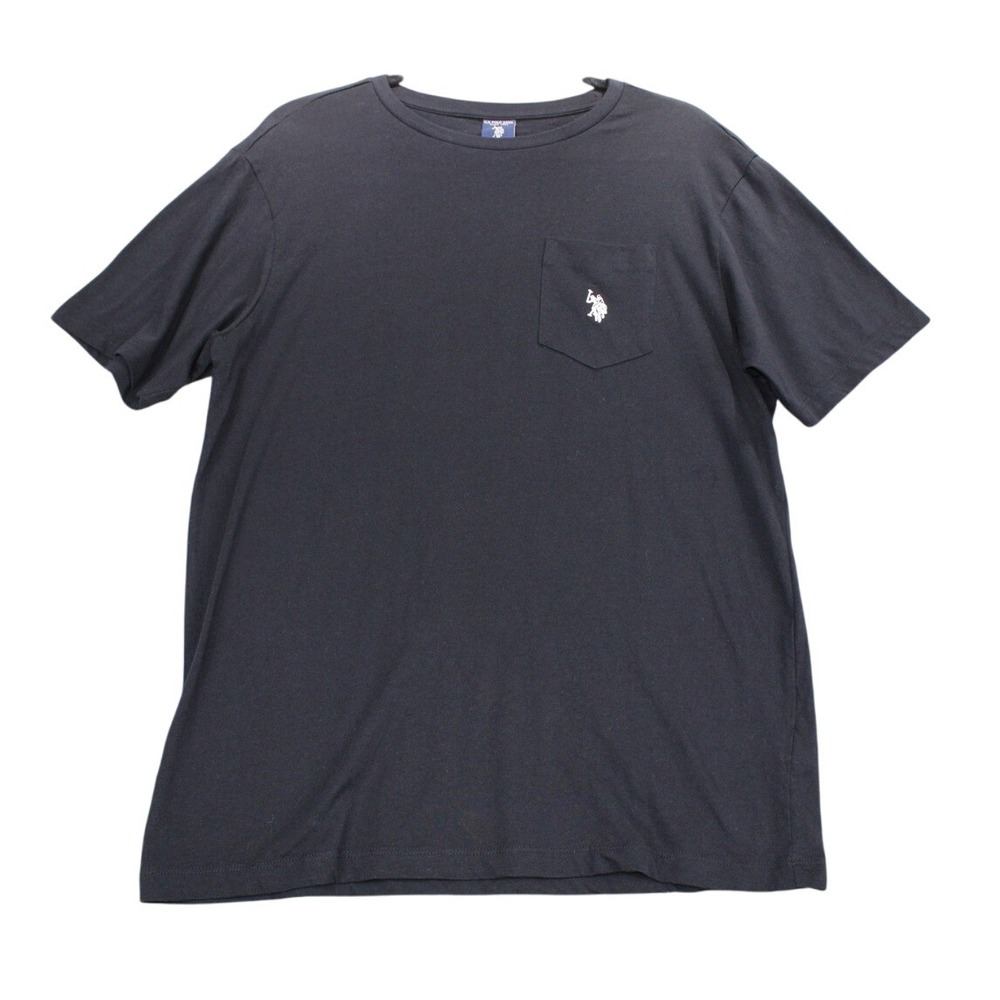 US Polo Assn Mens Medium Black Short Sleeve T-Shirt Embroidered Logo Cotton